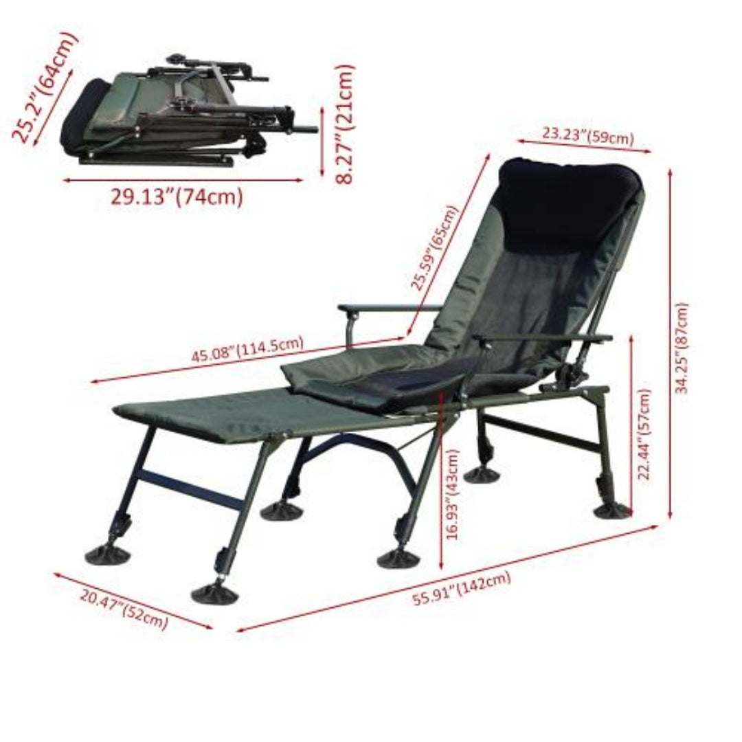 MAS Select Camping Lounge Chair with Removable Footrest