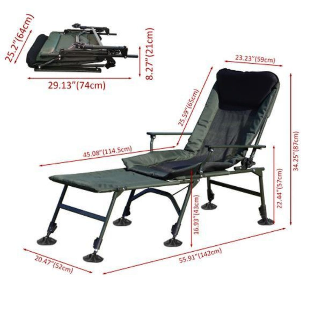 MAS Select Camping Lounge Chair with Removable Footrest